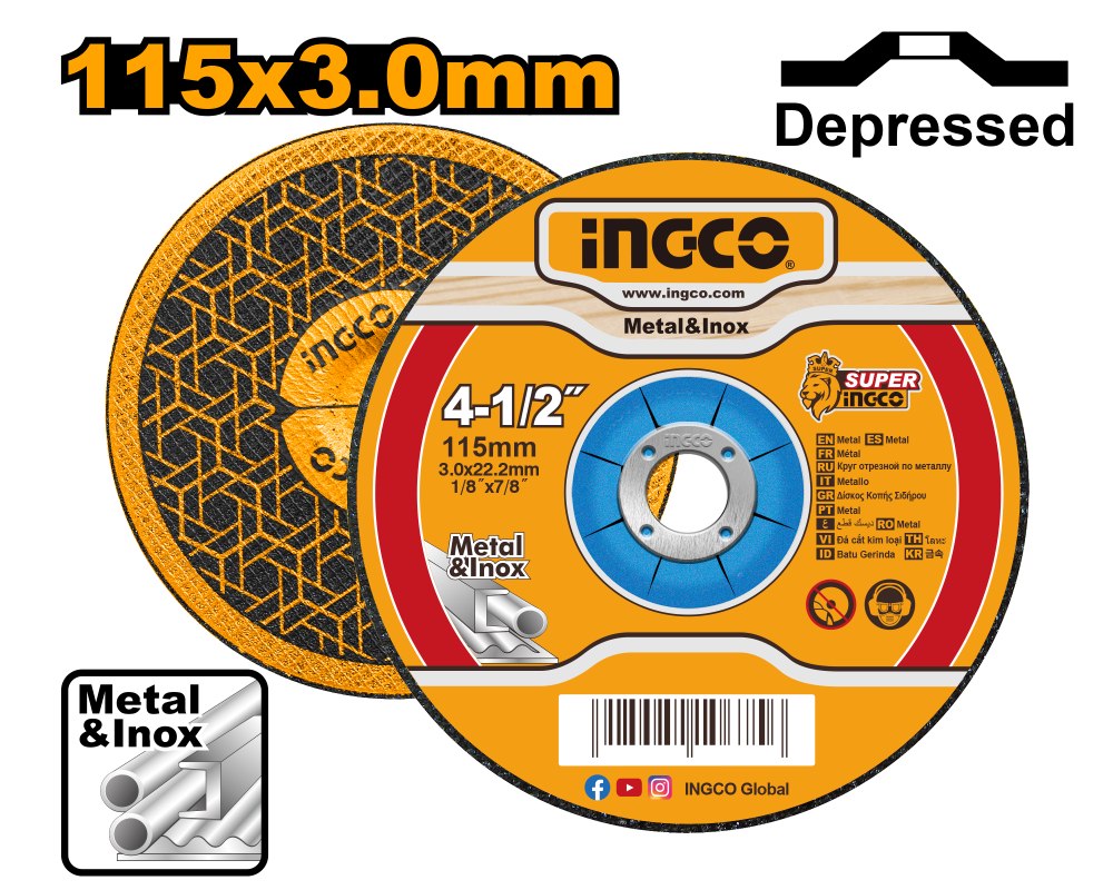 INGCO Metal Cutting Disc 4.5" 115mm