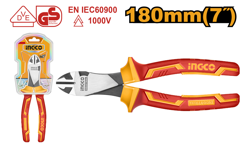 INGCO Insulated Long Diagonal Cutting Pliers 7"
