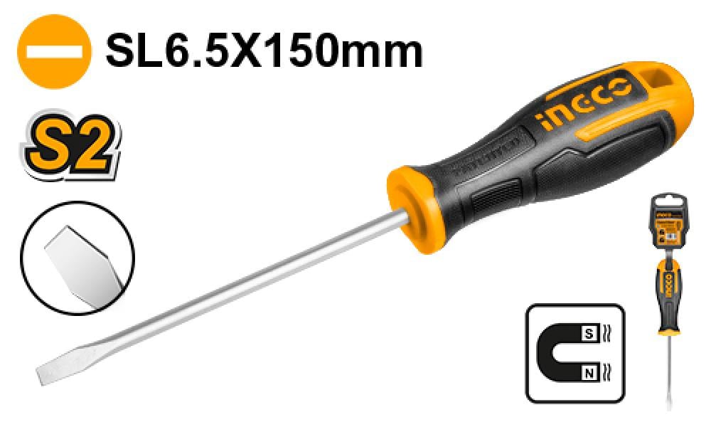 INGCO Flat Screwdriver 150×6.5mm
