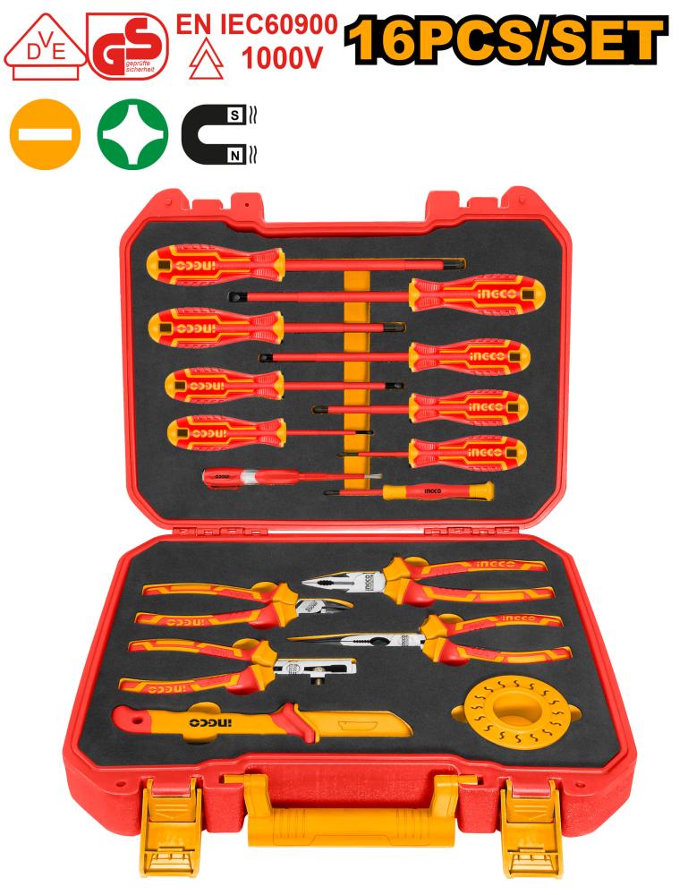 INGCO Hand Tool Set – 16 Piece