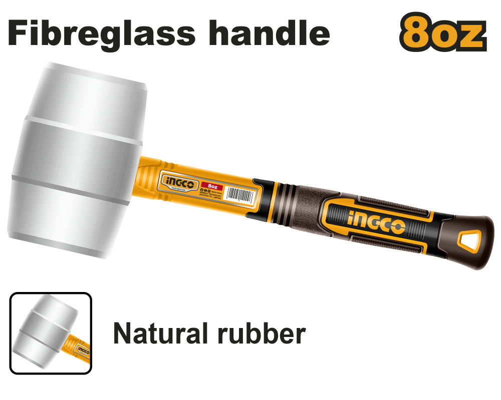 INGCO White Rubber Mallet 220g