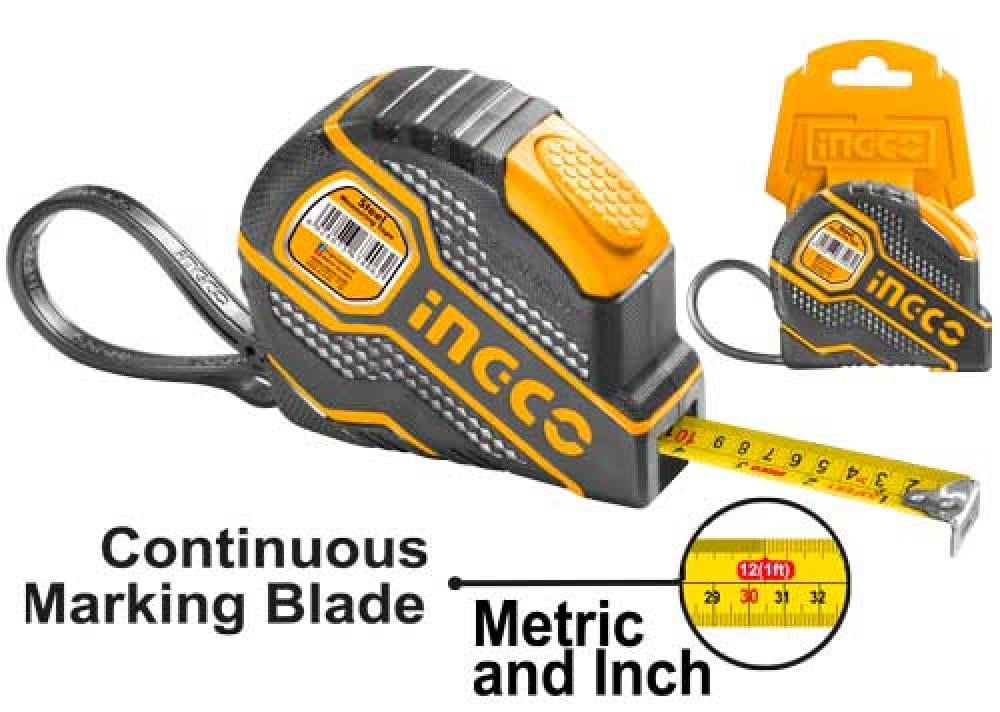 INGCO Measuring Tape 5m × 25mm Rubber Grip