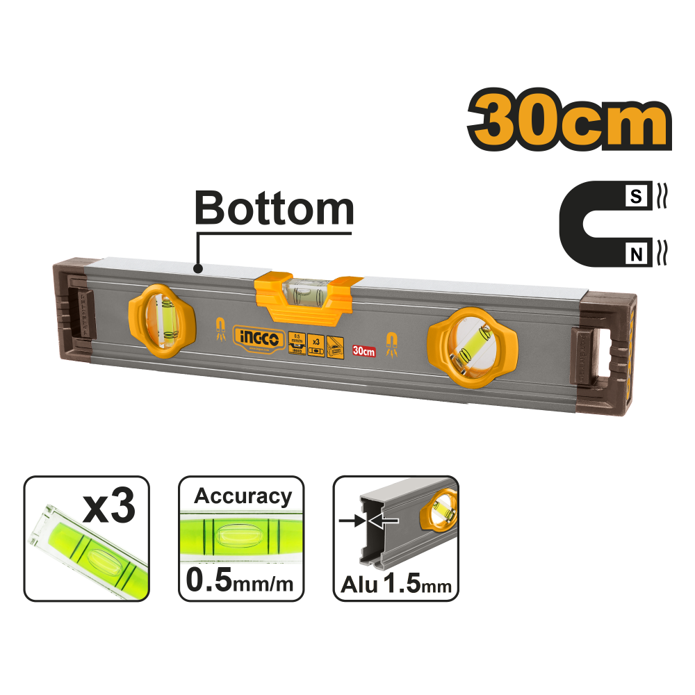 INGCO Industrial Spirit Level 30cm Magnetic