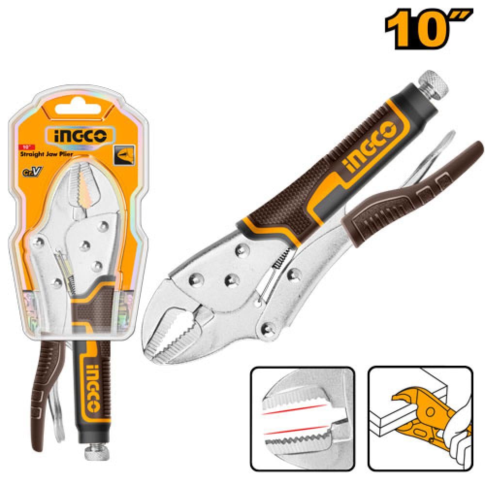 INGCO Locking Pliers 10" Straight Jaw