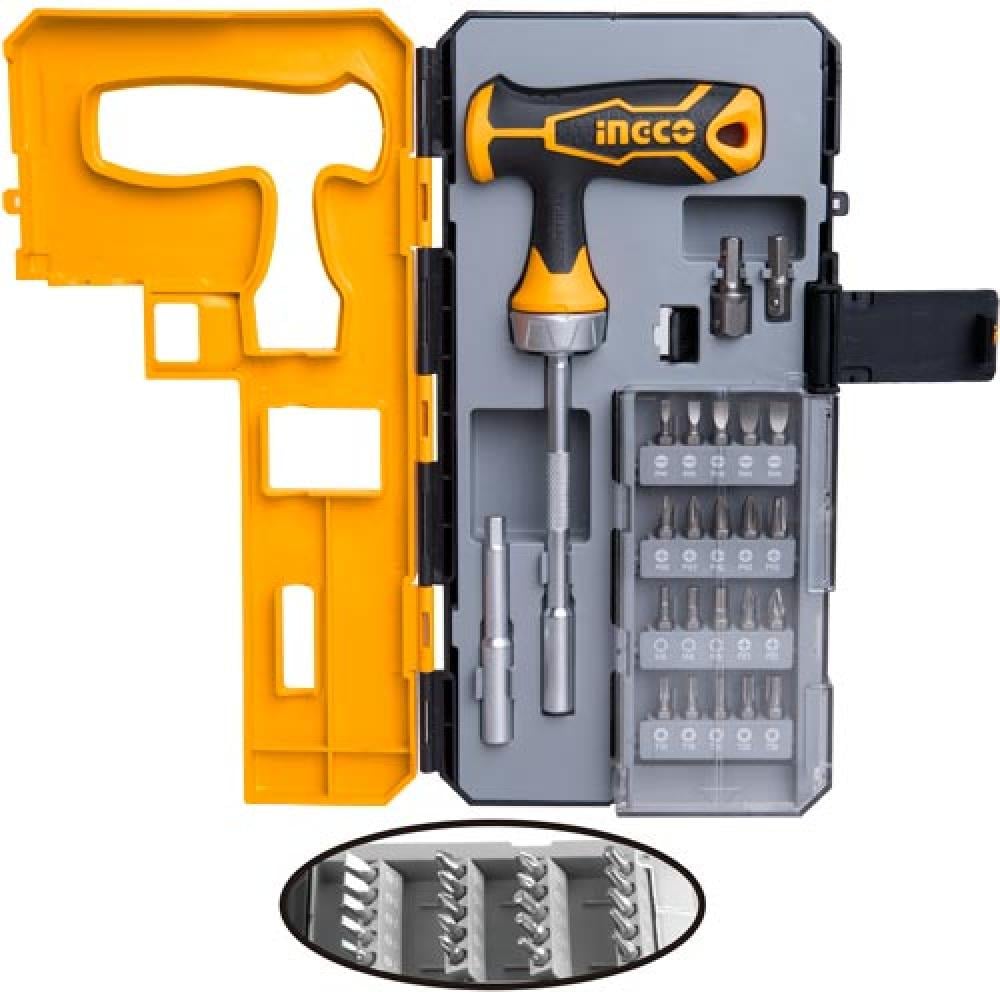 INGCO T-Handle Screwdriver Set – 25 Piece