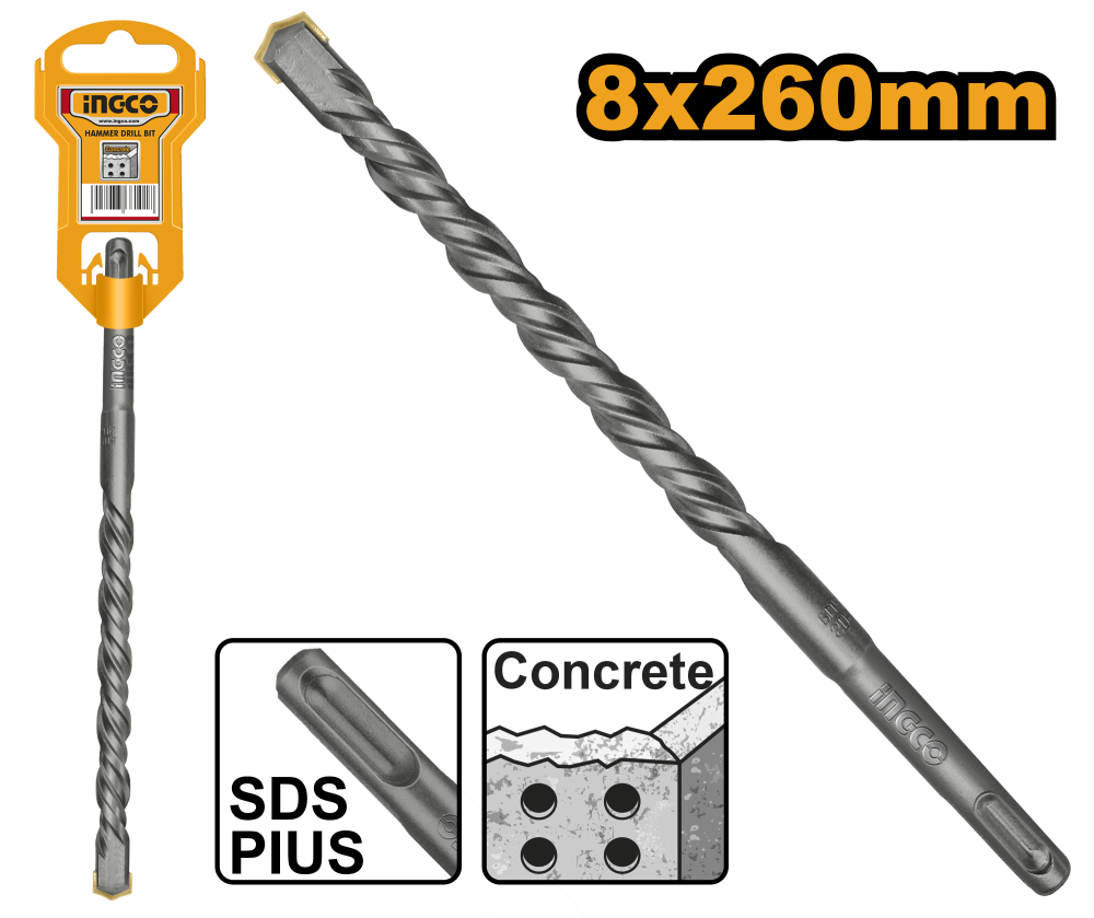 INGCO Black Masonry Drill Bit 8×260mm