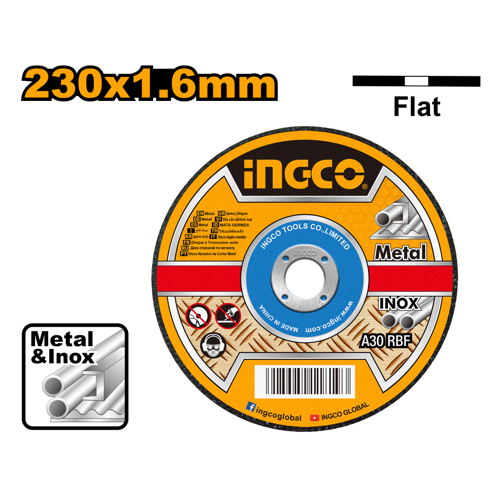 INGCO Metal Cutting Disc 9" 230mm 22.2×1.6mm