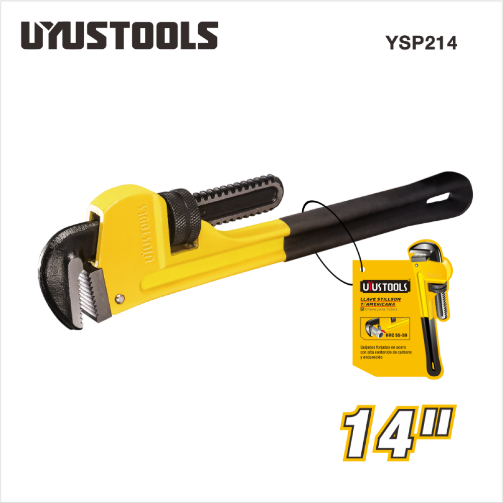 UYUSTOOLS Industrial Pipe Wrench 14"