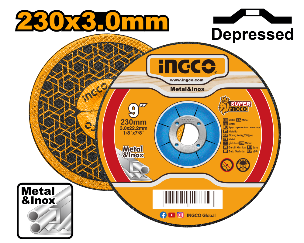 INGCO Metal Cutting Disc 9" (230mm) 22.2×3.0mm