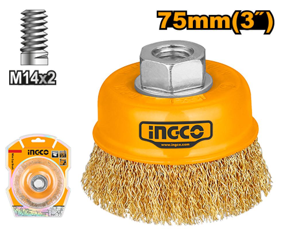 INGCO Wire Cup Brush 3" 75mm
