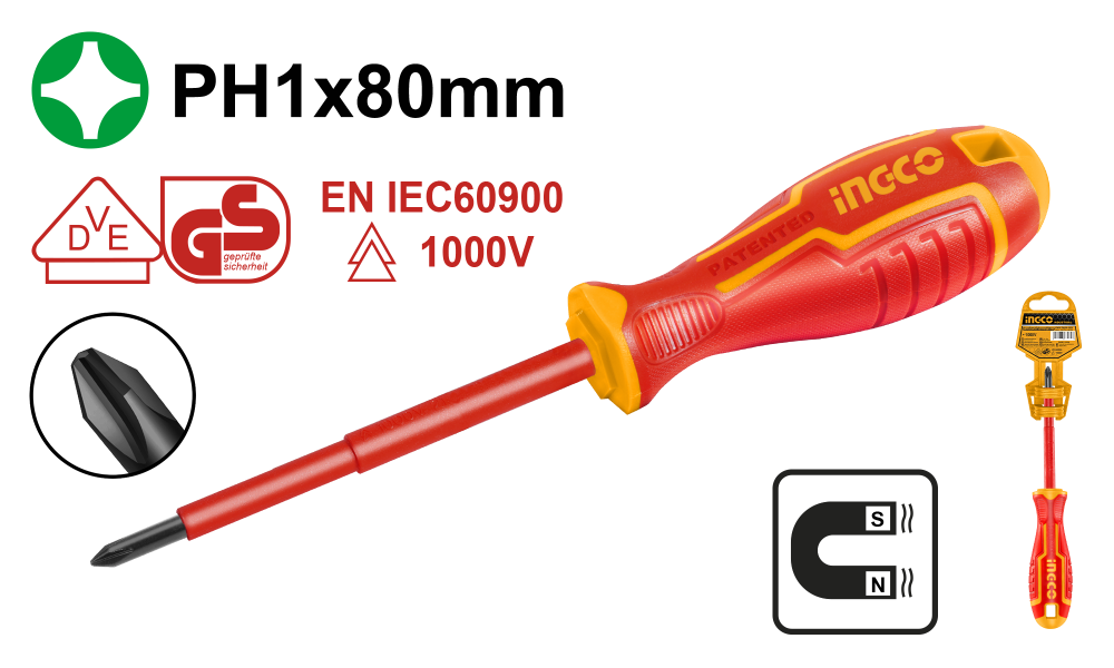INGCO Insulated Phillips Screwdriver – 2 Sizes