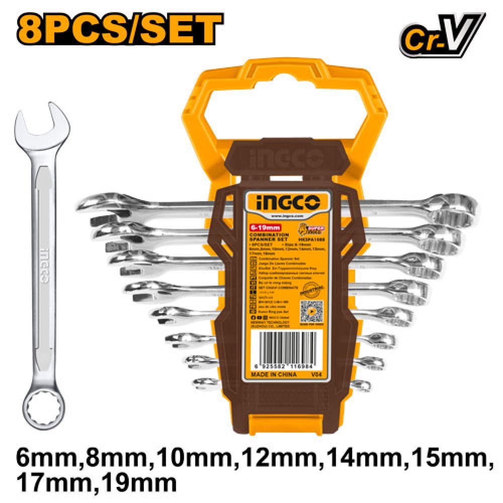 INGCO Combination Spanner Set – 8 Piece