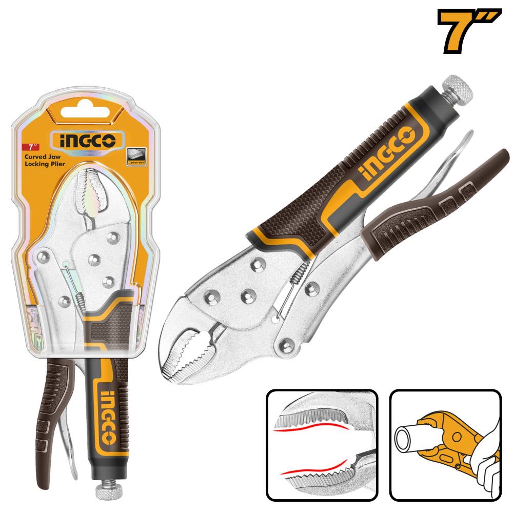 INGCO Locking Pliers 7" Curved Jaw