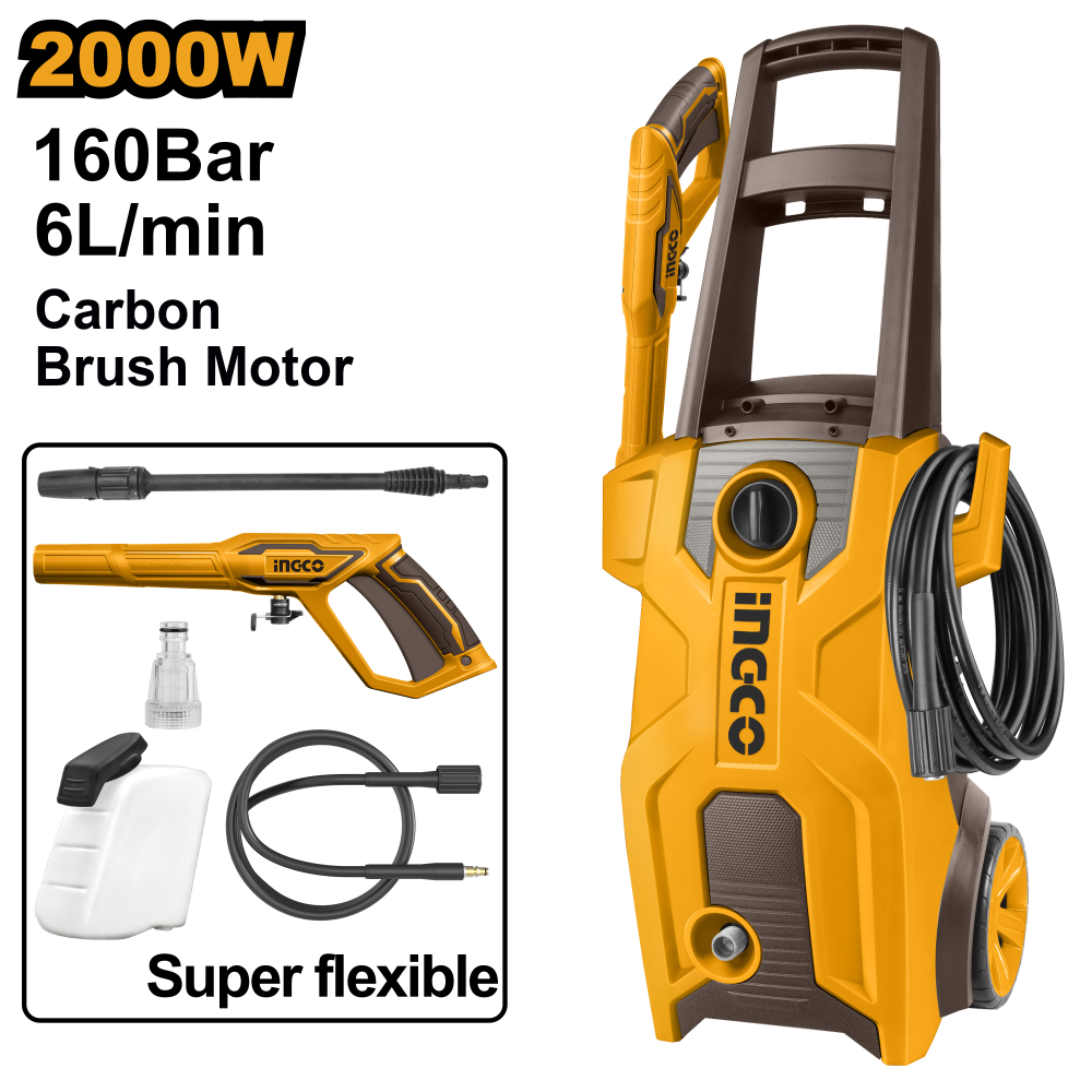 INGCO Pressure Washer 2000W 160 Bar