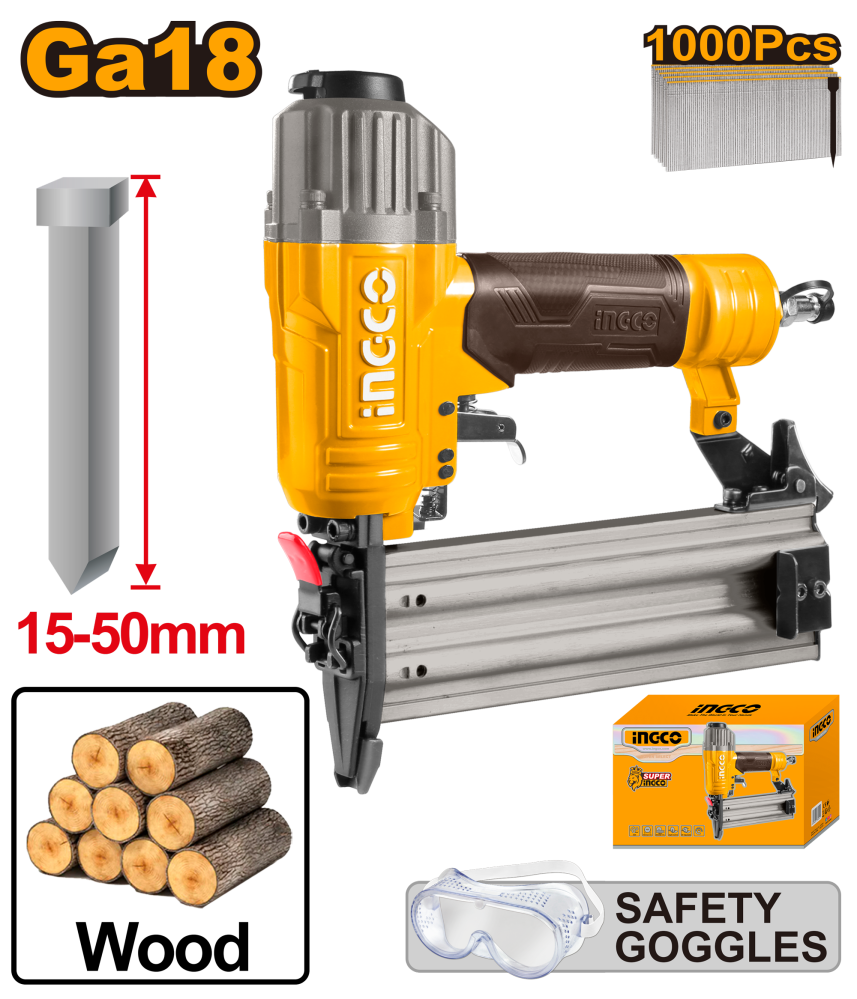 INGCO Pneumatic Wood Nailer 50mm – 100 Piece