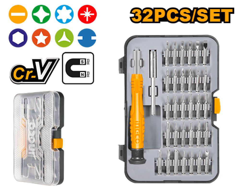 INGCO Precision Screwdriver Set – 32 Piece