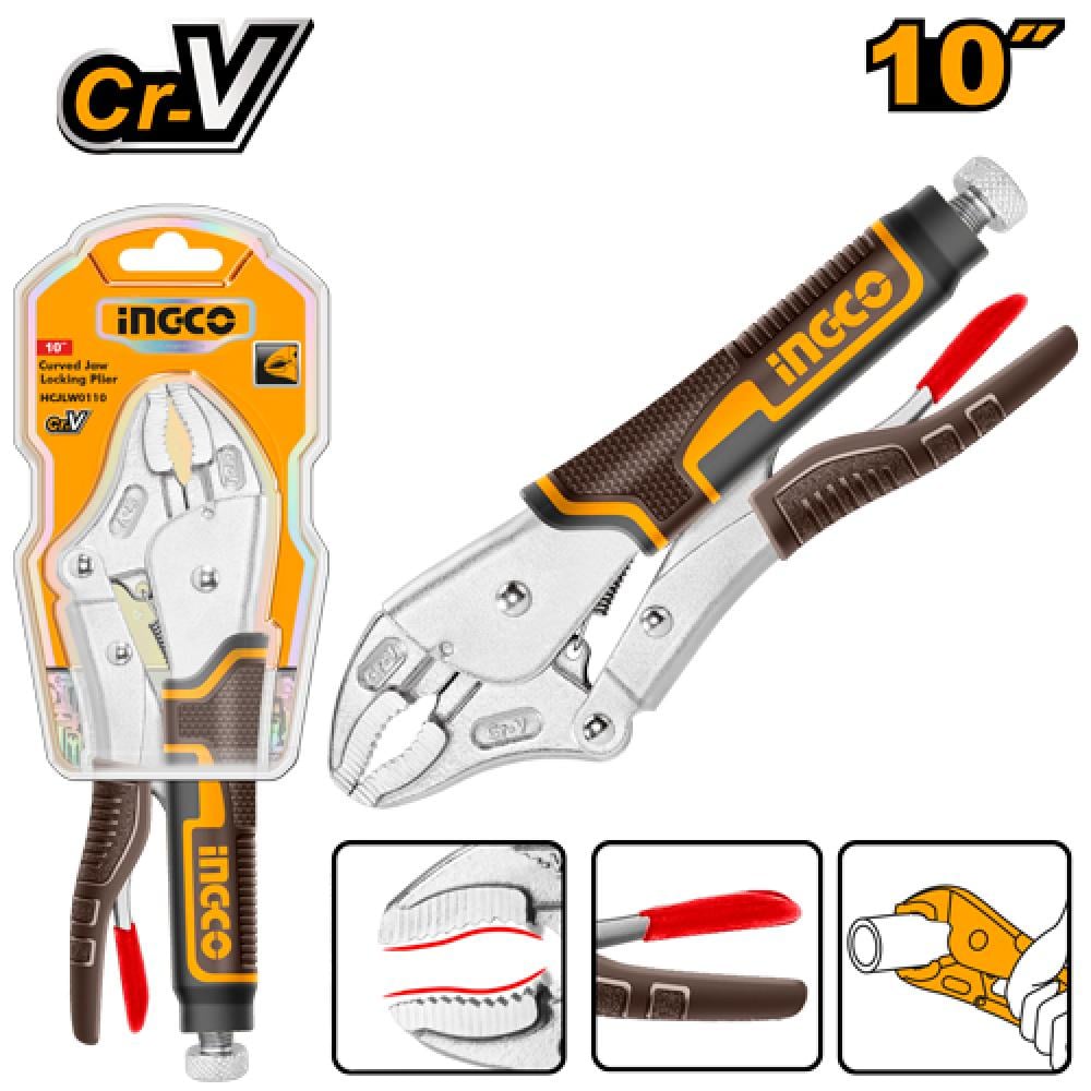 INGCO Locking Pliers 10" Curved Jaw