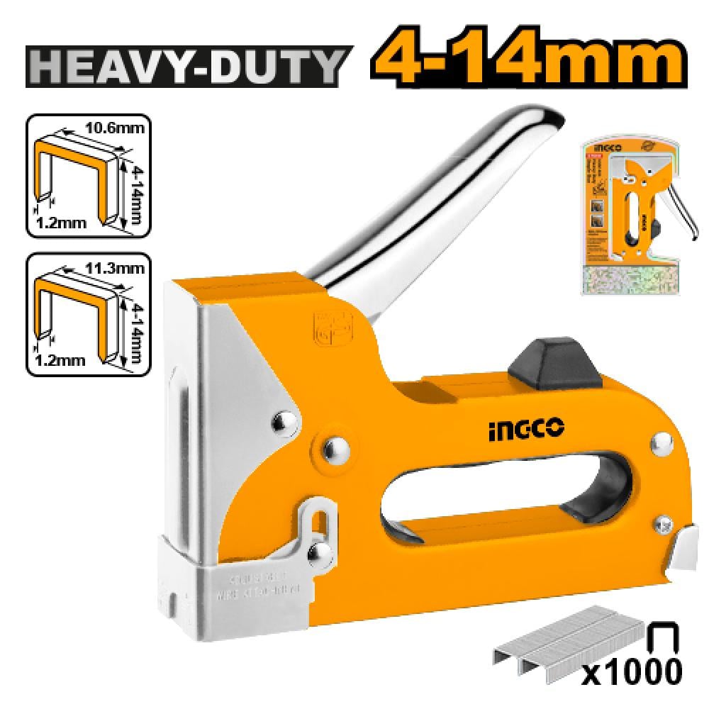 INGCO Heavy-Duty Upholstery Stapler + 1000 Staples