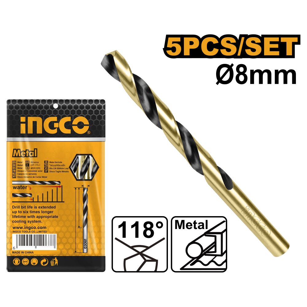 INGCO HSS Metal Drill Bit 8mm