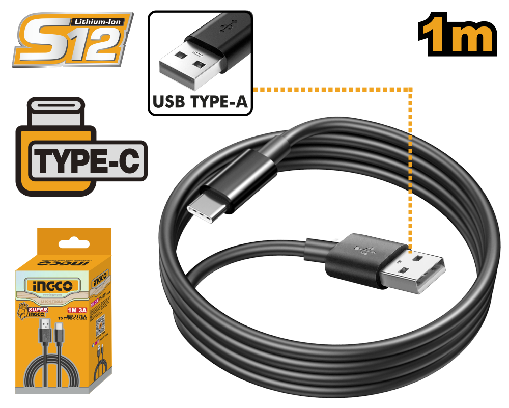 INGCO USB-A to Type-C Cable 1m