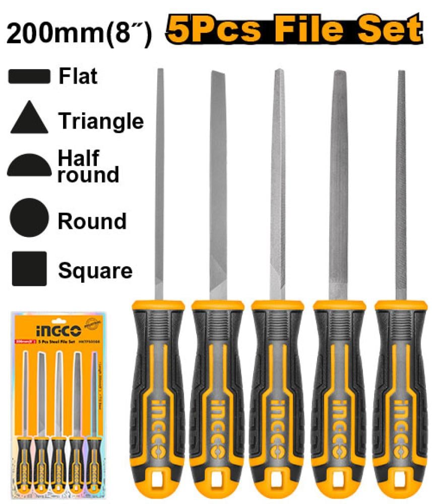 INGCO Metal File Set 5-Piece 8" (200mm)