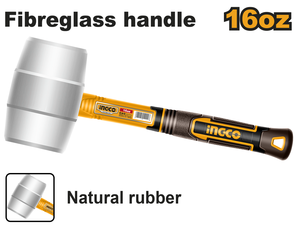 INGCO White Rubber Mallet 450g