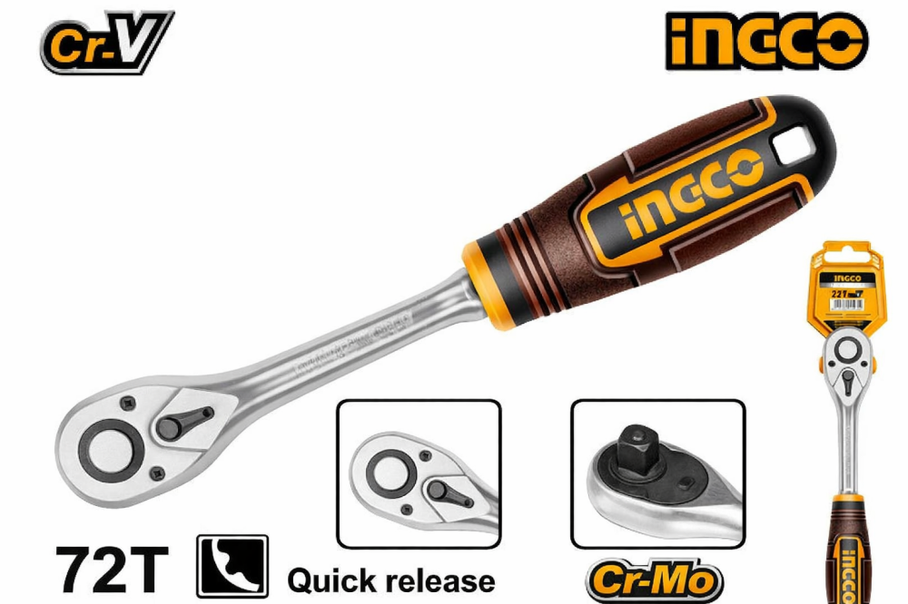 INGCO Ratchet Socket Wrench – 2 Sizes