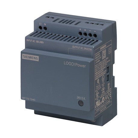 Siemens 6EP1332-1SH43 LOGO!Power 24 V/2.5 A Stabilized Power Supply