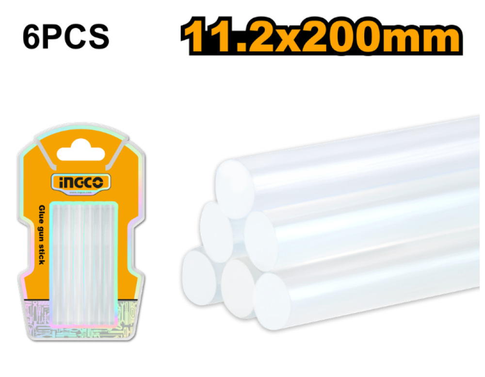 INGCO Hot Glue Sticks 20cm – 6 Piece
