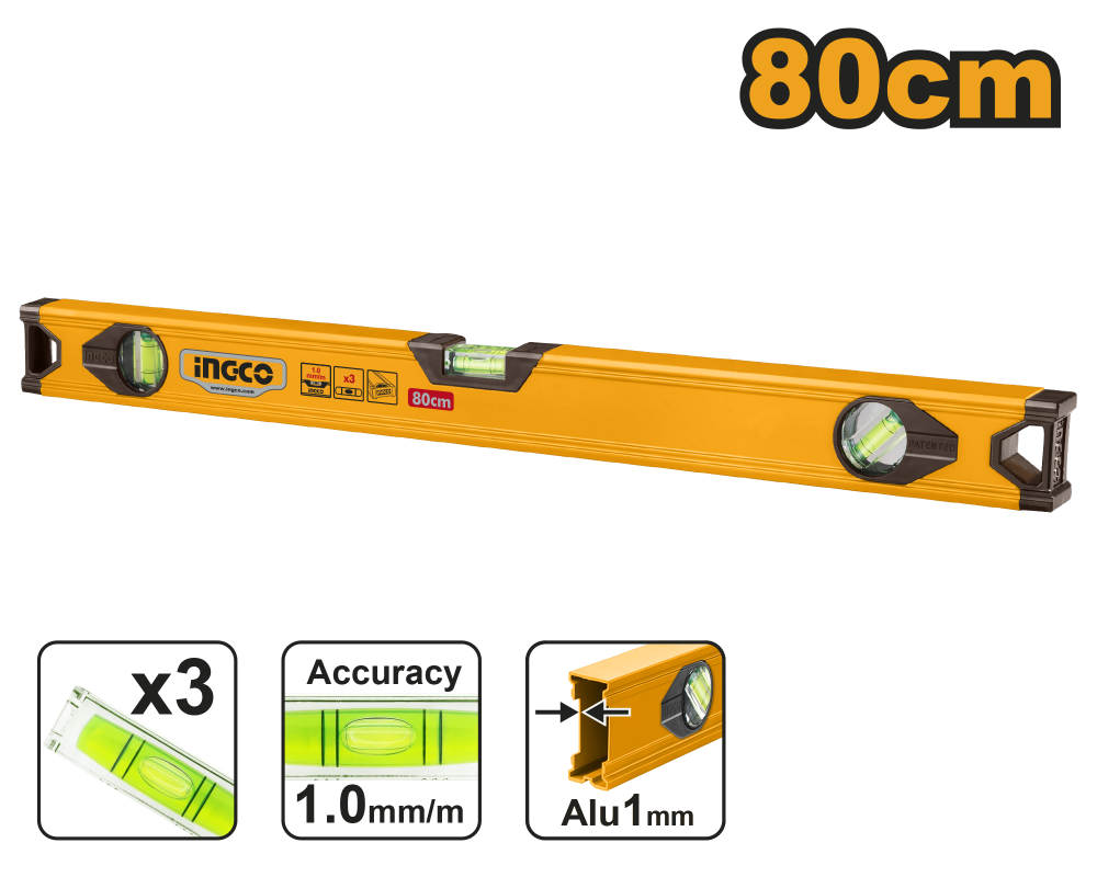 INGCO Aluminium Spirit Level 80cm