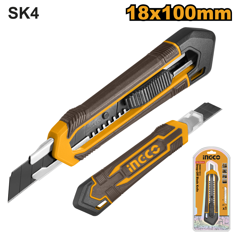 INGCO Snap-Off Knife Plastic Handle with 4 Blades