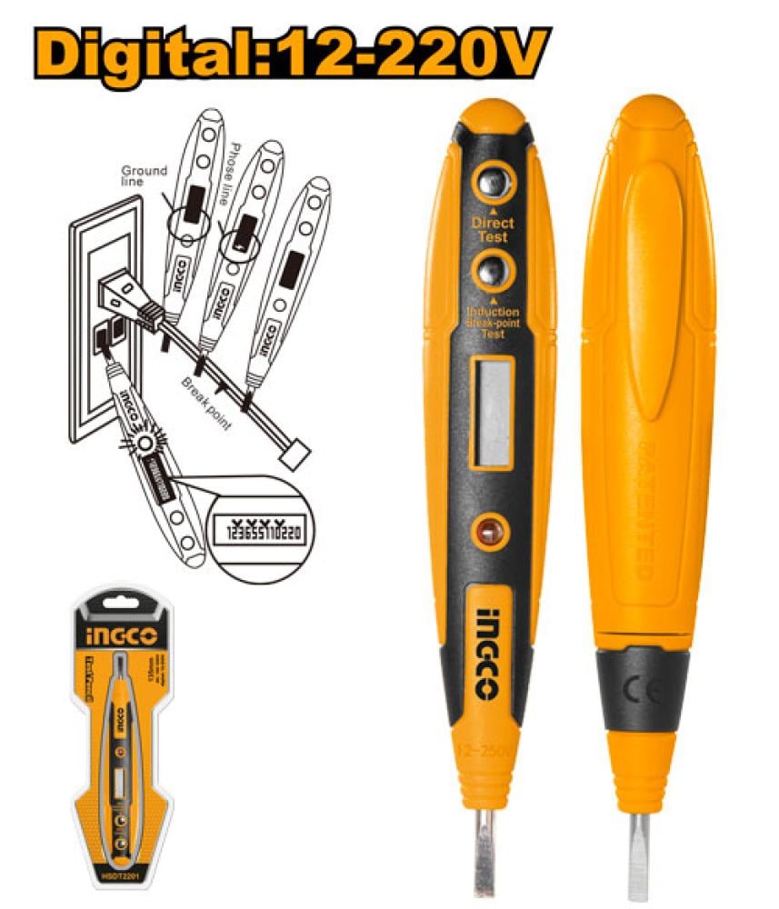 INGCO Digital Voltage Tester Pen 12–220V