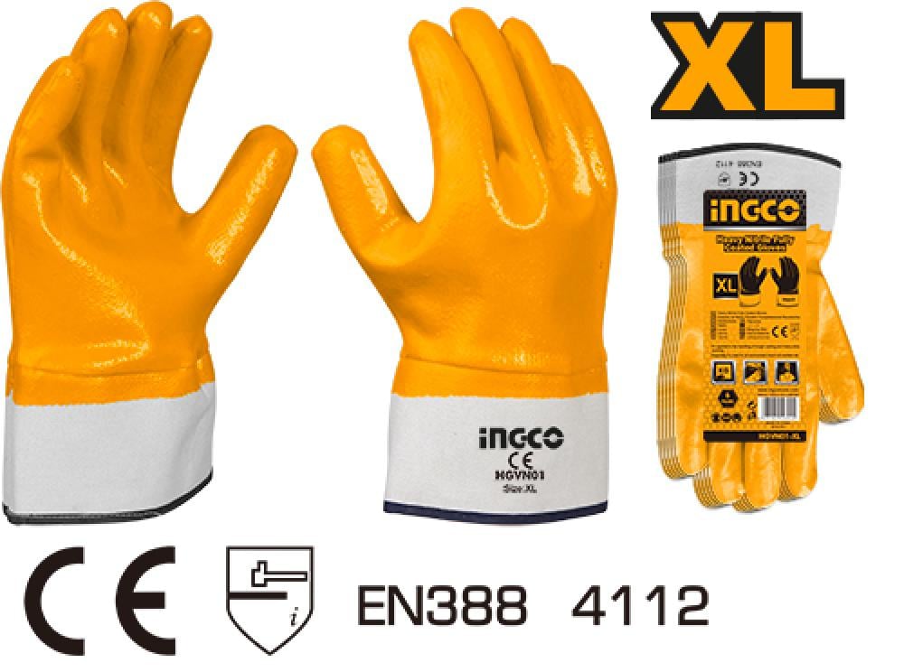 INGCO Heavy-Duty Fully Nitrile-Coated Gloves XL