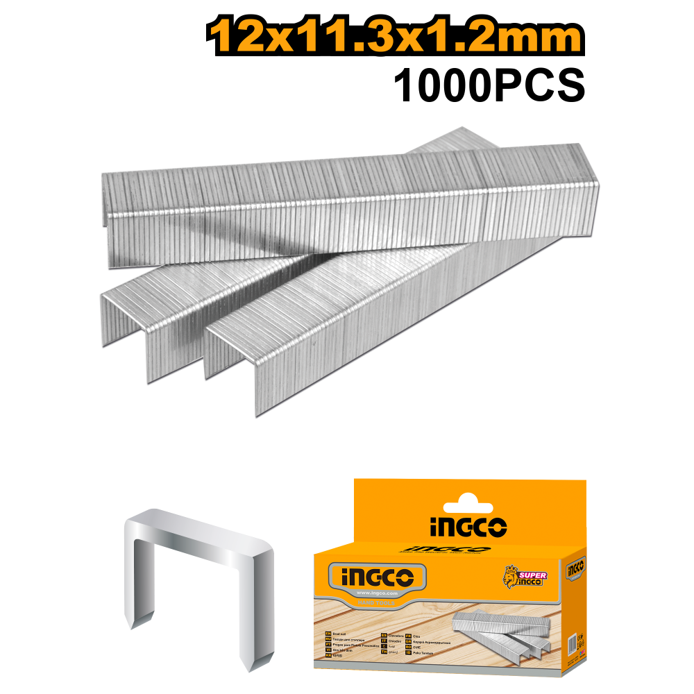 INGCO Staples 12mm – 1000 Piece