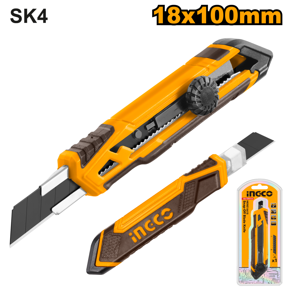 INGCO Round Retractable Knife with Internal Blade Storage
