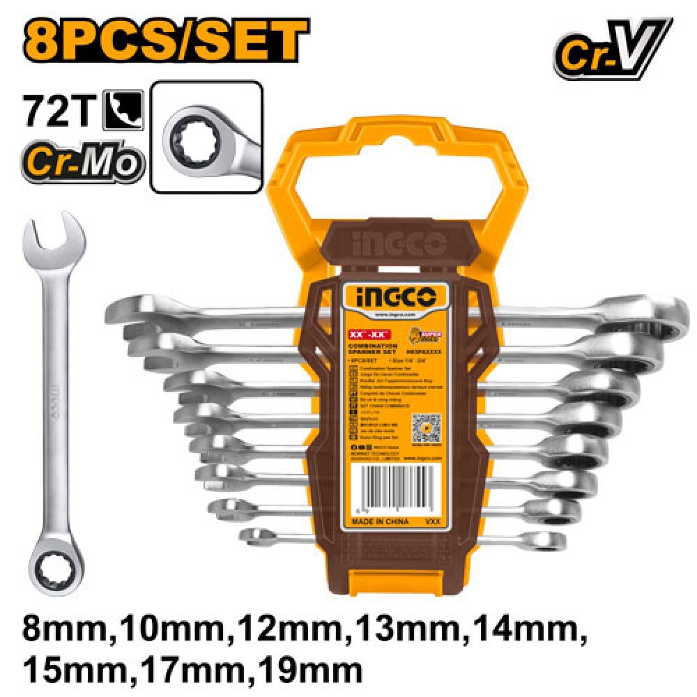 INGCO Ring Spanner Set – 8 Piece