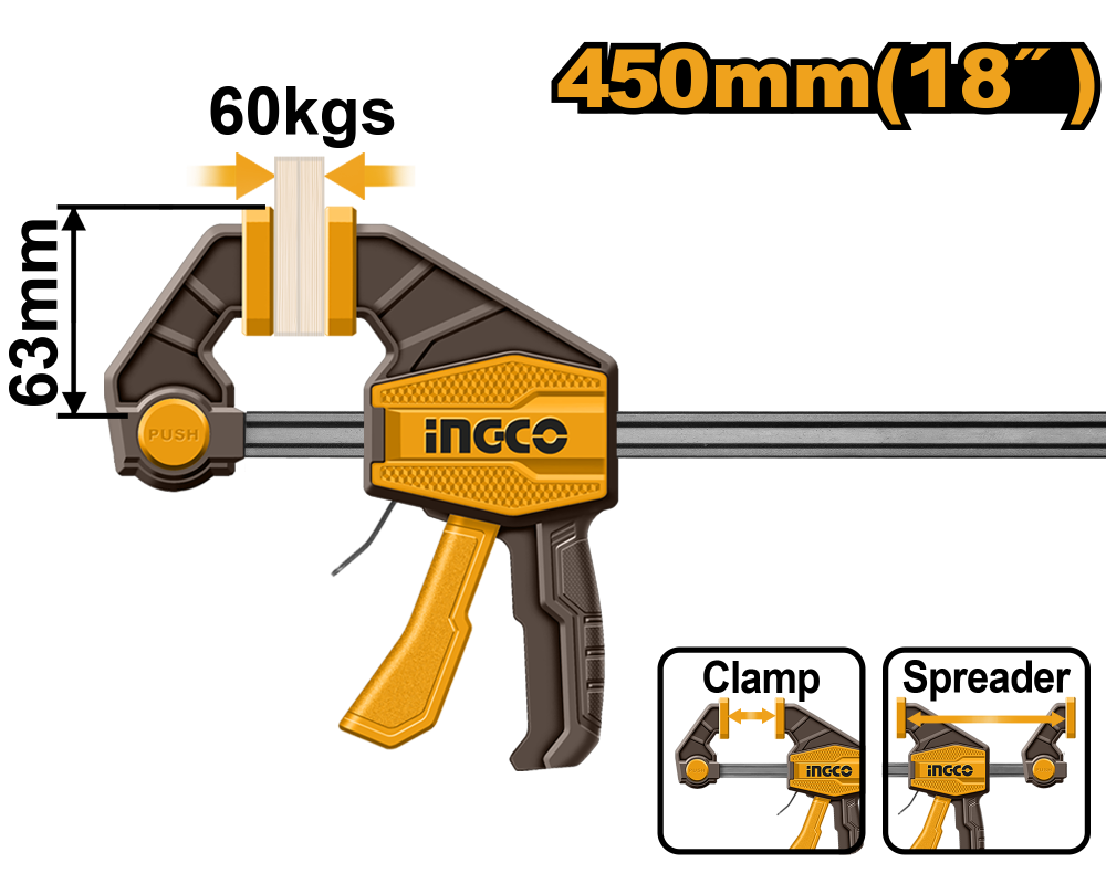 INGCO Quick-Release F-Clamp 18"
