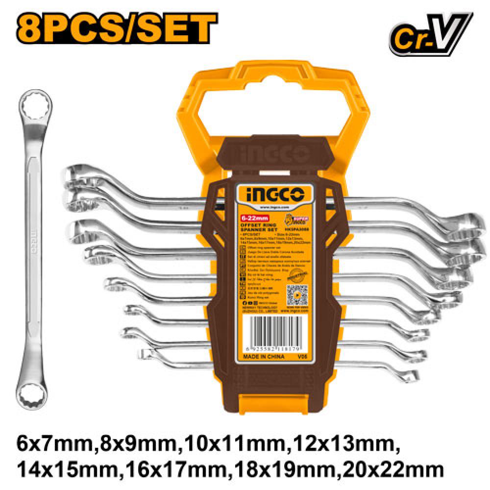 INGCO Closed-End Spanner Set – 8 Piece