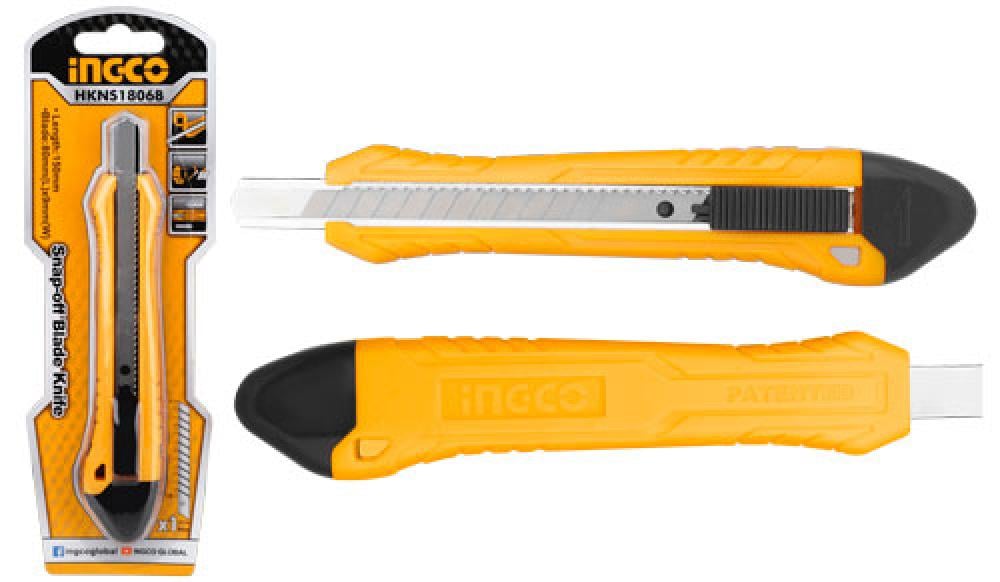 INGCO Retractable Snap-Off Knife Plastic Handle 9mm