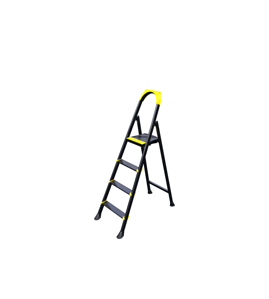 All-Black Folding Metal Ladder – Multiple Sizes