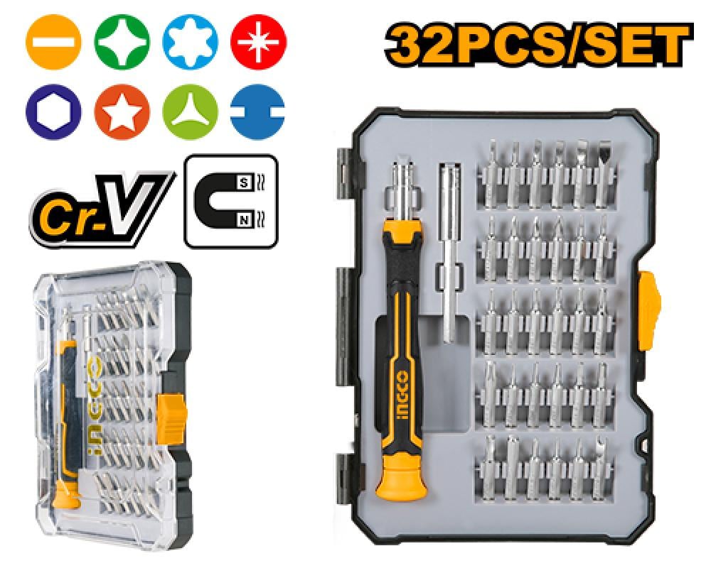 INGCO Precision Screwdriver Set – 32 Piece B