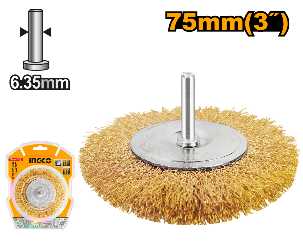 INGCO Drill Wire Cup Brush 75mm 3"