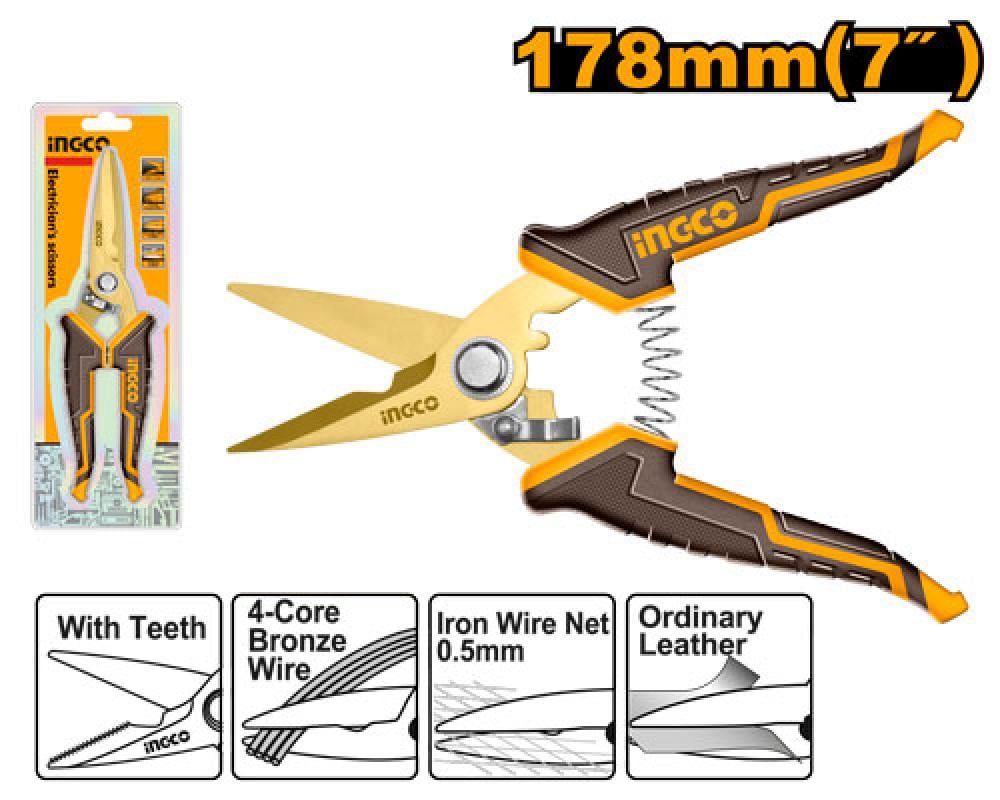 INGCO Electric Stainless Scissors 7"