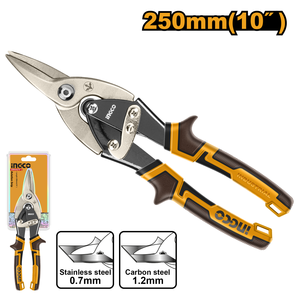 INGCO Sheet Metal Straight Snips 10" Long Nose