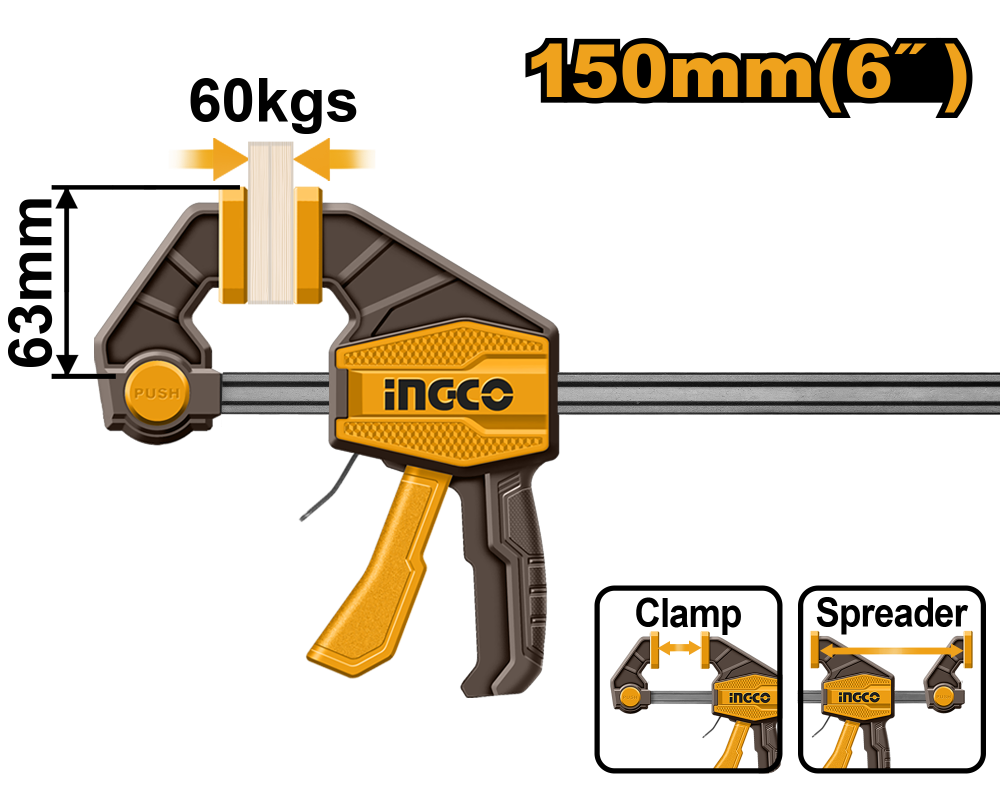 INGCO Quick-Release F-Clamp 6"