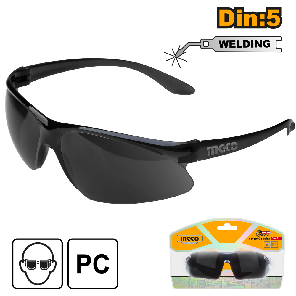 INGCO Black Welding Safety Goggles
