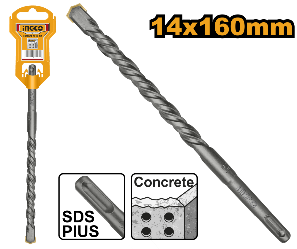 INGCO Black Masonry Drill Bit 14×160mm