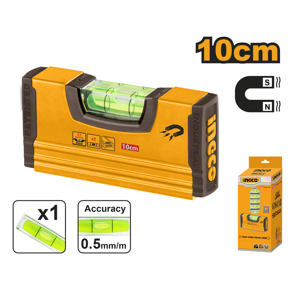 INGCO Pocket Spirit Level 10cm Magnetic