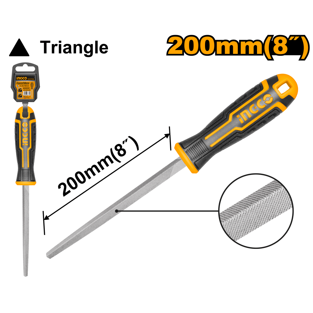 INGCO Triangle Metal File 8" (200mm)