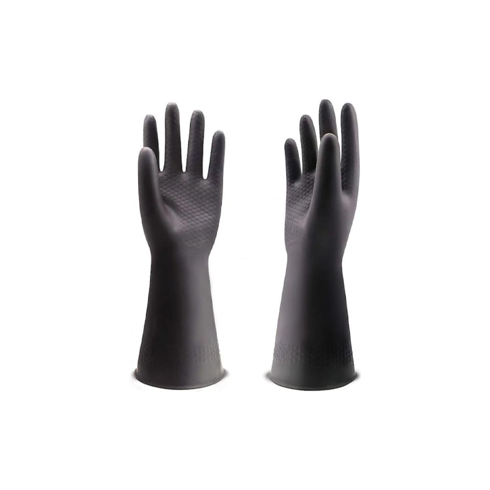 Heavy-Duty Rubber Cleaning Gloves 11" Black – Carton